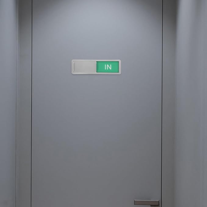 Mipcase 2pcs Office Door Status Signs Sliding Indicators for Meeting Rooms Office Workspaces Silver and Black with Red Unavailable Green Available Suitable for Hospitals Hotels