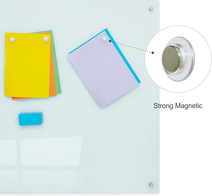 Gooderboard Glass Magnetic White Board - 72 x36 Inches Dry Erase Whiteboard for Wall, Frameless Wrting Board for Display, Large Wall Mounted Glass Board for School, Office and Home