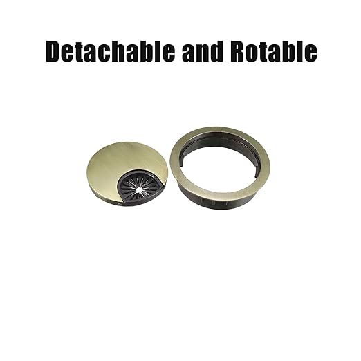 TuTuYa 4PCS Desk Grommet, Bronze Desk Grommet 2Inch(50mm) Desk Cable Grommet Desk Cable Hole Covers with Hole Saw, Ideal Solution for Office and Home Table Cable (Bronze,2 Inch)