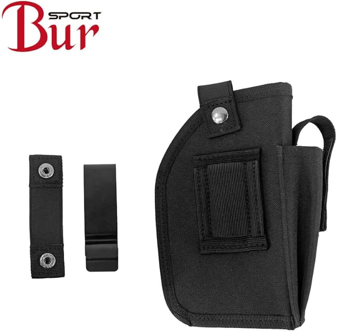 Concealed Carry Gun Holster with Mag Pouch Fits Handgun with Laser Light Mounted IWB OWB Ambidextrous Use by Convertible Clip