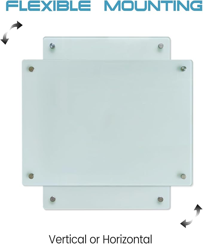 Magnetic Glass Whiteboard 48"x36" Glass Dry Erase Board 48"x36" Frameless Wall Mounted White Board Writing Board Glassboard for Office School Home Shop