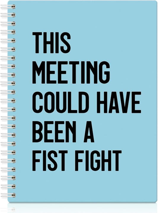 XQLZY This Meeting Could Have Been A Fist Fight Blue Spiral Notebook, Funny Corporate Humor Notepad, Office Sarcastic Humor Gifts for Men Women Coworker BFF Friend, Coworker Christmas Gifts
