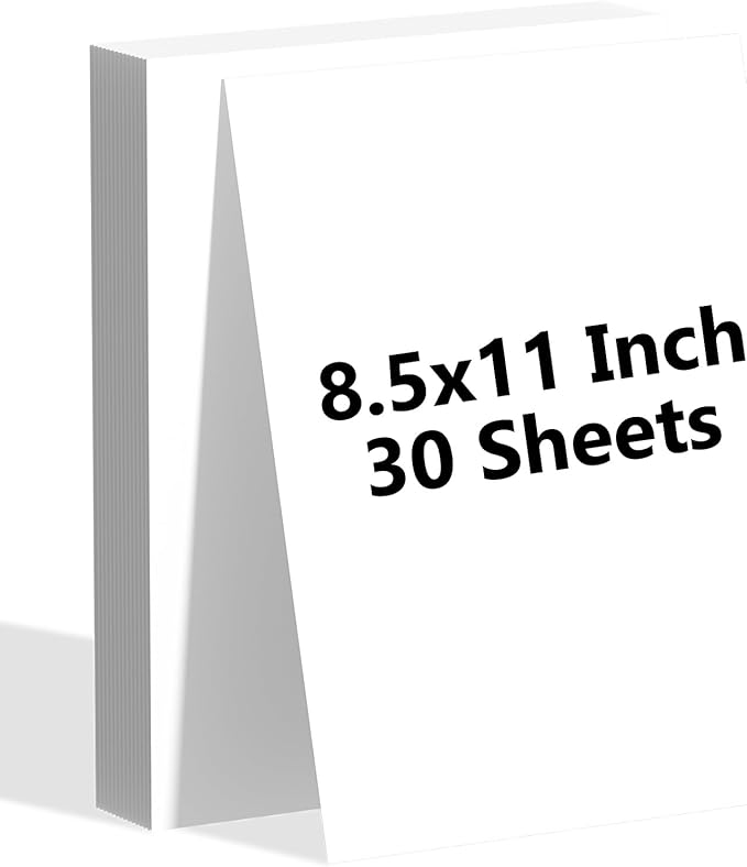 30 Sheets of Cardstock 8.5 x 11, Heavyweight Cover Cardstock Printer Paper 8.5 x 11, 190 gsm Bright White Card Stock Paper for DIY, Professional Printing, Wedding Invitations, Office Cards & Crafts