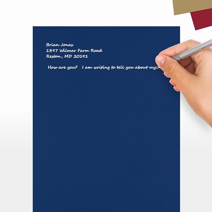 LUXPaper 8.5" x 11" Paper | Letter Size | Navy Blue | 80lb. Text | 50 Qty