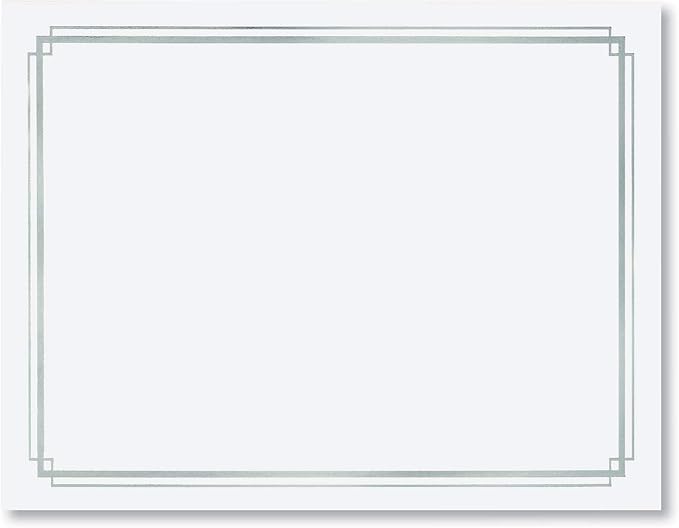 PaperDirect Silver Foil Elegance Border Specialty Certificates, 38lb White Paper, 8.5 x 11 Inches, 30 Sheets, Laser & Inkjet Compatible, Perfect for Diplomas, Awards & Recognition