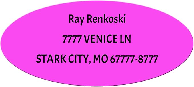 Made in USA Custom Return Address Stickers Labels Customized Mailing Label for Envelopes, Personalized Self Adhesive Flat Sheet Oval Labels