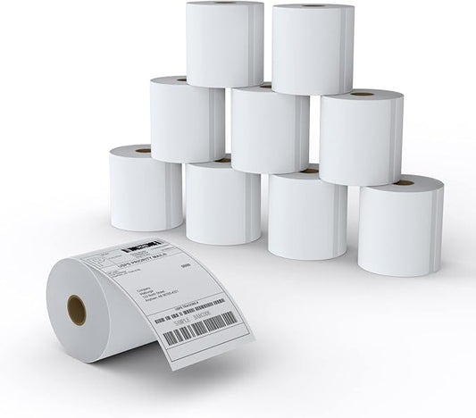 MFLABEL 4x6 Direct Thermal Shipping Labels - 10 Rolls of 450 Labels/Roll, Compatible with Zebra 2844/ZP450/ZP500/ZP505, USPS/FedEx/UPS/Amazon Shipping, Smudge-Resistant & Permanent Adhesive