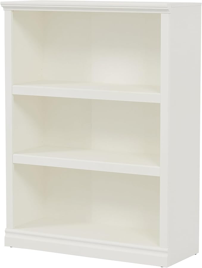Bevfint 43 in Tall Bookcase, 3-Tier Bookshelf Open Storage, 33 inch Wide Floor Standing Indoor Furniture, Book Cases for Home School Library Office Bedroom Kids, White 3 Tiers