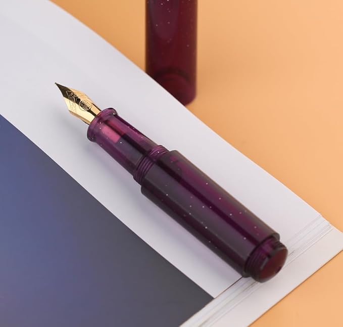 czxwyst Majohn Wancai 2.0 Mini Pocket-Size Eyedropper Fountain Pen (EF Nib 0.38mm, Starry Purple)