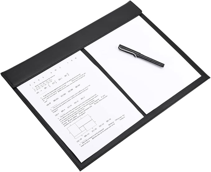 KINGFOM 18''x14'' Large Rectangle A3 Desk Writing & Drawing Desk Pad &Board Table Protector Mat with Paper Clip on Top Black
