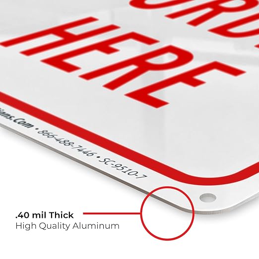 Custom Sign, Personalized Metal Signs for Office, Business, Workplace, office, Home, Airbnb, Delivery With Red Border Signs, 10x7 Inches, Rust Free .040 Aluminum, Made in USA