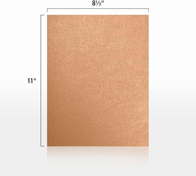 LUXPaper 8.5" x 11" Paper | Letter Size | Copper Metallic | 80lb. Text | 50 Qty