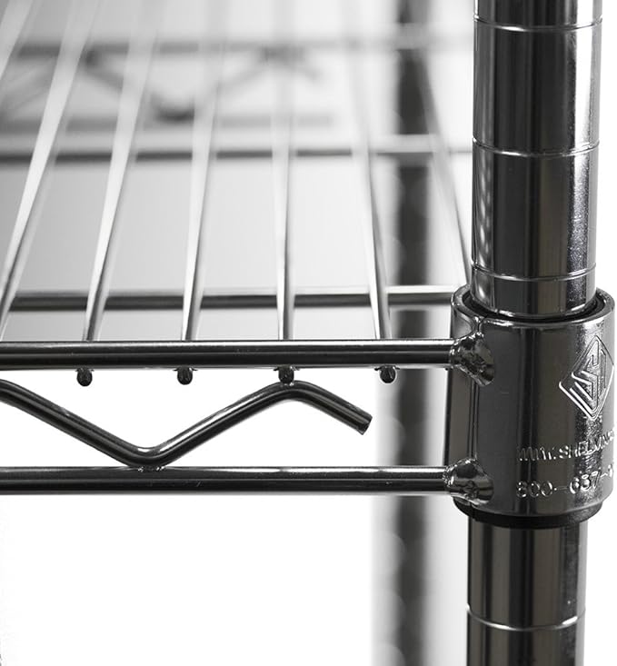 Shelving Inc. 8" d x 12" w Chrome Wire Shelving with 3 Tier Shelves, Weight Capacity 800lbs Per Shelf