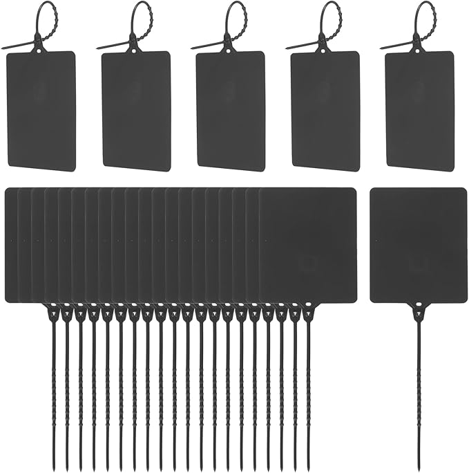 MECCANIXITY Plastic Seals Shipping Tags, for Basket Labels Cable Labels Tags Product Identification Tags, Logistics Marking, Outdoor Tagging, 3.1x3.9 Inch Black 50Packs