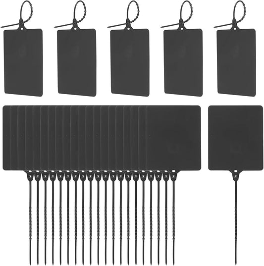 MECCANIXITY Plastic Seals Shipping Tags, for Basket Labels Cable Labels Tags Product Identification Tags, Logistics Marking, Outdoor Tagging, 3.1x3.9 Inch Black 50Packs