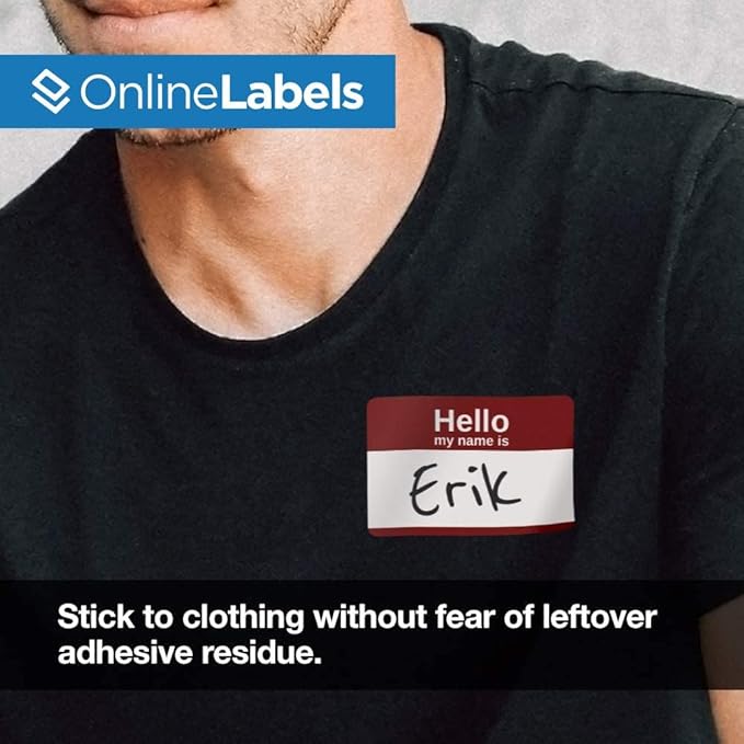Printable Name Tags - 2-1/3 x 3-3/8 - Pack of 200, 25 Sheets - Inkjet or Laser Printer - Online Labels
