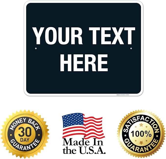 Personalized Custom Black Background Customize for Office, Business, Airbnb, Workplace, Home, Delivery Sign, 24x30 Inches, Rust Free .063 Aluminum, Fade Resistant, Made in USA by Sigo Signs
