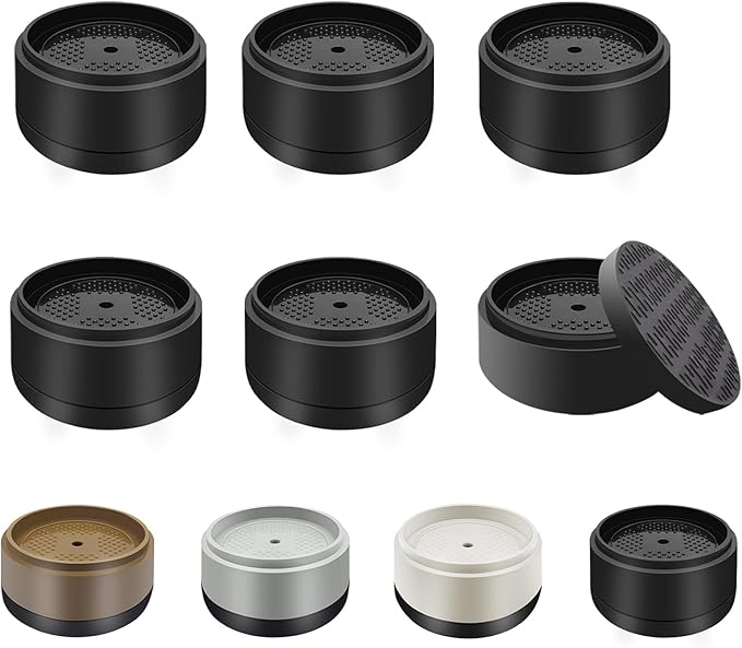 Furniture Risers Bed Risers Heavy Duty 1 inch, 2 inch, 3 inch, 4 inch Round Adjustable Bed Lifts Riser for Desk Legs Table Couch Sofa Chair Refrigerator Washing Machine (1 Inch, Black, 6 Pack )