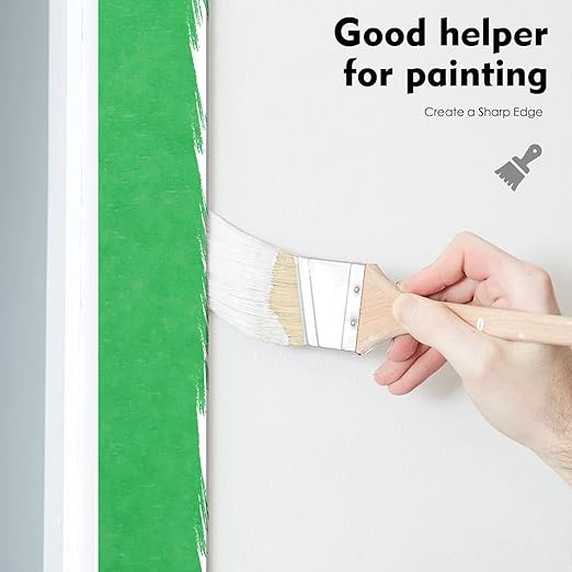 KIWIHUB Green Painters Tape,1 inch x 60 Yards x 5 Rolls - Medium Adhesive Green Masking Tape for Painting,Labeling,DIY Crafting,Decoration and School Projects (300 Yards Total)