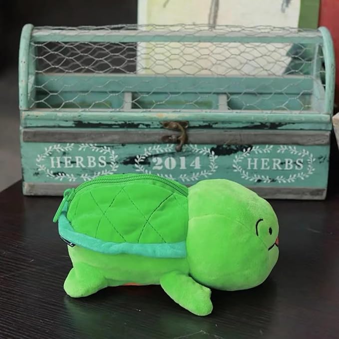 XZR Cute Pen Bag Case Box Stocking Stuffers Cute Creative Animal Cartoon Large Capacity Shark Bird Zipper Organizer Storage Bag Box Nice Gift (Turtle)