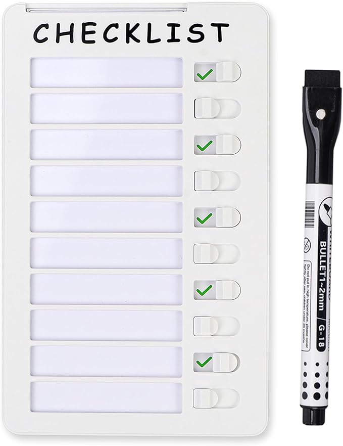 Magnetic Dry Erase Chore Chart, Whiteboard Checklist Board, Chore Chart for Kids Multiple Kids Routine Chart with a Pen(Magnetic)
