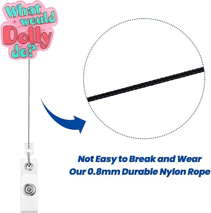 “What Would Dolly Do? Funny Nurse Badge Reel, Cute Retractable ID Card Badge Holder, Name Tag Medical Work Badge Clip for RN LPN CNA MA Night Shift Nurse Nursing Student Teacher Social Workers