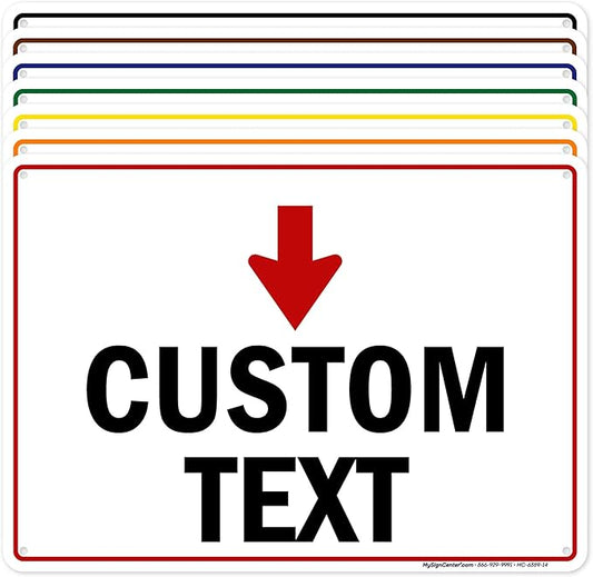 Custom Arrow,Custom Directional Sign, Down Arrow,10x14 Inches, 55 mil thick HDPE (high density polyethylene), Made in USA by My Sign Center