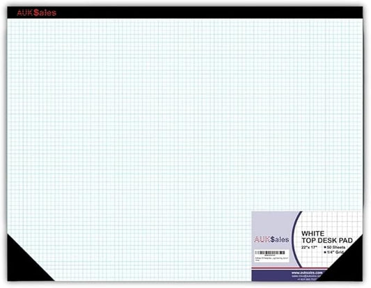 Graph Paper Pad 22"x17", 50 Sheets, 1/4 Inch Grid, 80 GSM, Engineering Drafting Paper for Designers, Blueprint Sketching, Grid-Based Graphing for Architecture, School, Office