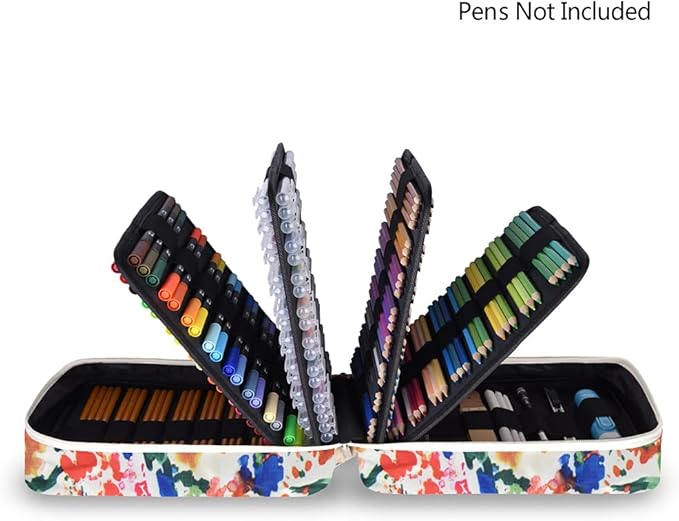 qianshan Pencil Case Holder Slot - Holds 260 Colored Pencils or 180 Gel Pens with Zipper Closure