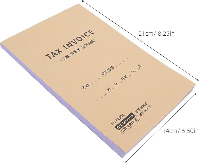 ibasenice Business Invoice Receipt Book 2-Part English Tax Invoice Retail Order Forms Record Keeping Purchase Order Tracking Receipt for Small Business 100 Pages/Book
