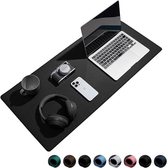 Reniteco Waterproof Large Gaming Mouse Pad with Durable Stitched Edges, Non-Slip Rubber Base, Grainy Jacquard Mouse Mat Desk Pad for Home Office Gaming, 31.5''x11.8''x0.12'', Matte Black