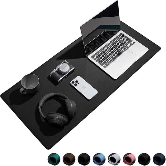 Reniteco Waterproof Large Gaming Mouse Pad with Durable Stitched Edges, Non-Slip Rubber Base, Grainy Jacquard Mouse Mat Desk Pad for Home Office Gaming, 35.4''x15.7''x0.12'', Matte Black