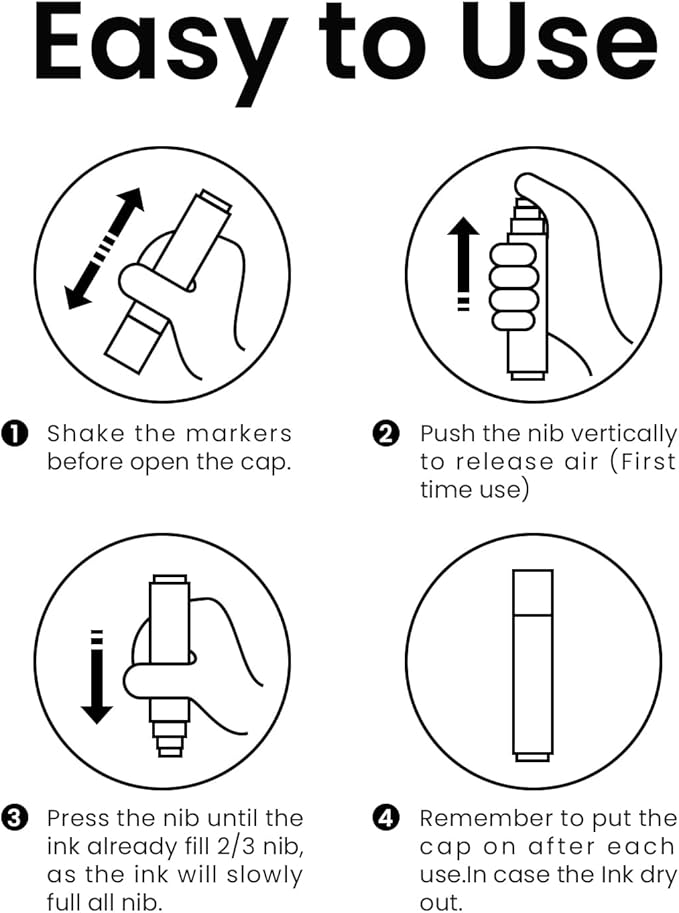 BIGTHUMB 3 Pcs Black Jumbo Permanent Markers: 15mm Wide Tip Thick Acrylic Paint Pen Large Calligraphy Marker for Rock Painting, Poster, Sign, Canvas, Glass, Wood, Ceramic
