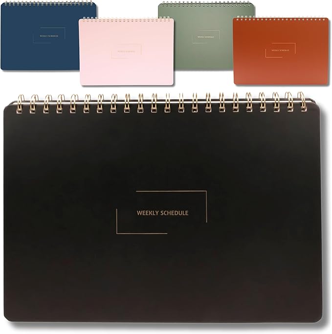 Merely Home Undated Weekly Schedule | Business Planner | 8.25” x 11.75” ADHD Organizer | Premium Multi-Layout Schedule | Black | Landscape Layout