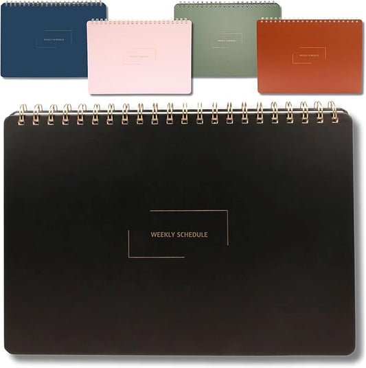 Merely Home Undated Weekly Schedule | Business Planner | 8.25” x 11.75” ADHD Organizer | Premium Multi-Layout Schedule | Black | Landscape Layout