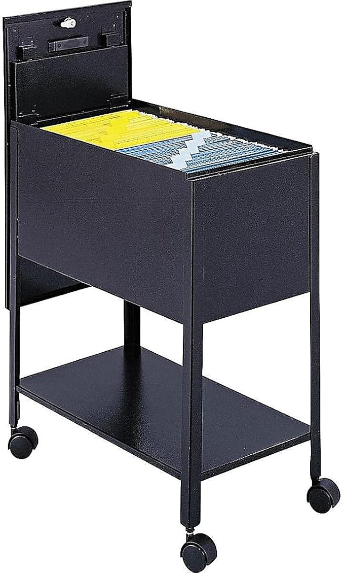 Safco Extra Deep Mobile Tub File, Rolling File Cart, Fits Letter and Legal-Size Hanging Folders, Includes a Locking Lid and 2 Keys