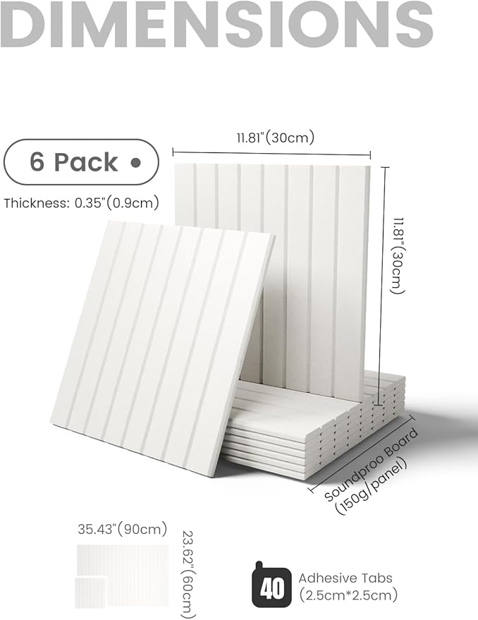 Fluxynara Large Felt Bulletin Board 36" x 24" Cork Board Alternative-6 Pack with 40 Safe Removable Adhesive Tabs, Cork Boards for Walls Cork Board for Home Office Classroom Pin Board (Milky White)