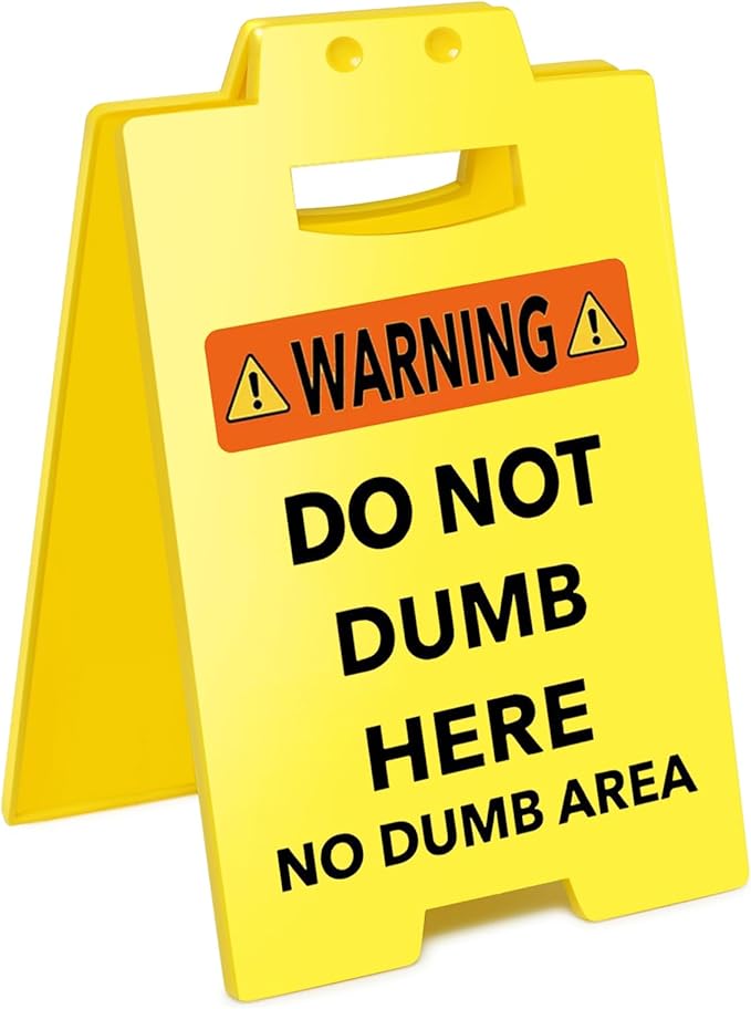 Smilelife Funny Office Cubicle Decor No Dumb Area Desk Sign Team Office Gag Gifts for Coworker Teammate Employee Boss Manager