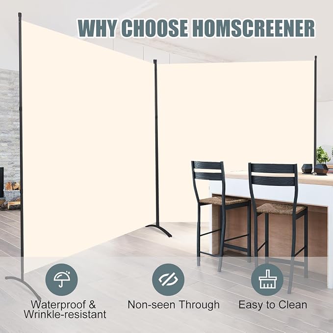 Room Divider 2 Panel Large Privacy Screens, 142''x72''H Upgraded Room Divider Wall for Room Partitions, Tall 6FT Partition Room Dividers Screen Panel for Bedroom Office School, Portable Partition Wall