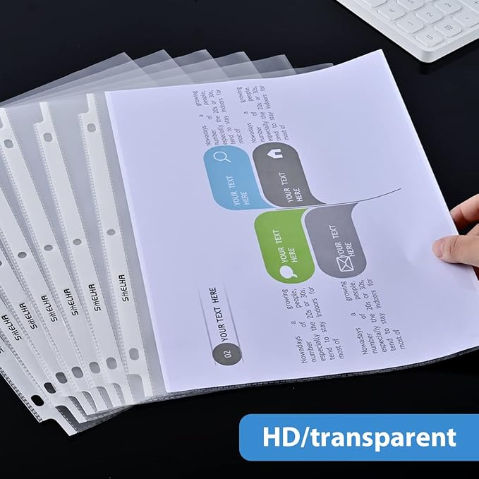 Sheet Protectors 600 Page,Page Protector 8.5" x 11" ，Upgraded Thick Material,for 3 Ring Binder, Top Loading Paper Protector with Reinforced Holes,Holds Multiple Sheets