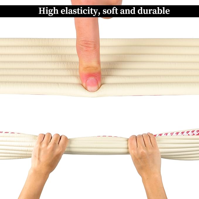 VOCOMO Corner Protector for Baby, Widen Edge Protector with Adhesive Backing, Baby Proofing Edge Corner Protect Self Adhesive Furniture Guard Bumper for Table, Desk, Fireplace (White, 6.6ft)