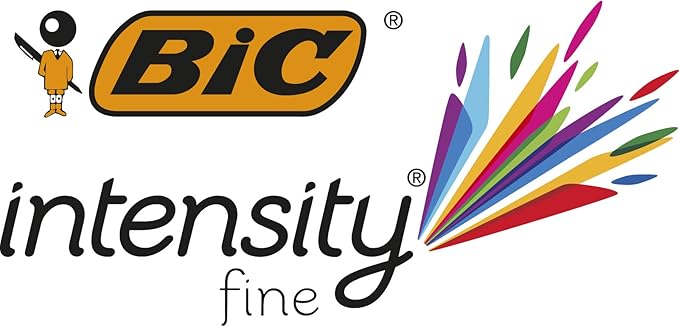 BIC Intensity Fineliner Marker Pen, Fine Point (0.4mm), Assorted Colors, Clean & Crisp Writing, 6-Count (Pack of 2)