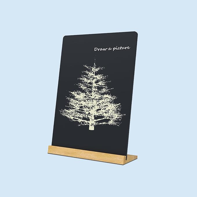 NEWNEWSHOW 8.7x12 Inch Tabletop Chalkboard with Wood Holder 1 Pack