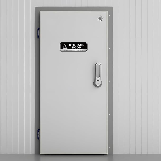 Storage Room Sign for Business Door, Self-Adhesive Durable Modern Storage Room Sticker, Brushed Silver Authorized Personnel Only Signs for Home, Business, Restaurants, Private Area