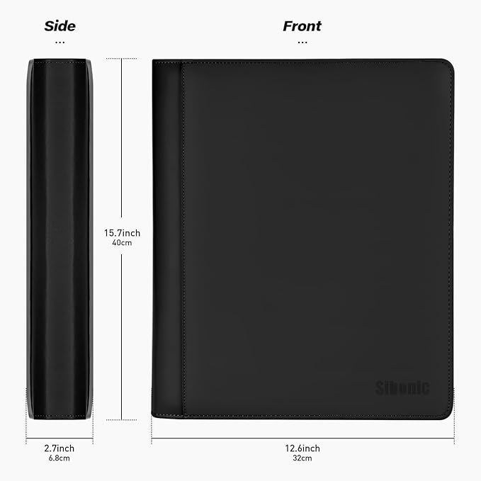 Sibonic 9 Pocket TopLoader Binder, Holds 360 3”x4” Toploader Hard Cases, Sleeves Card Collection Binder, 20 Double Sided Pages, Compatible with Trading & Sports Holder - Black