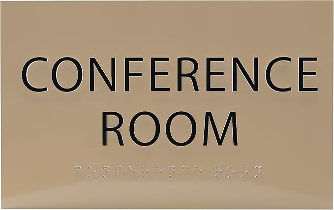 ADA CENTRAL SIGNS - 6" X4" Conference Room Sign - ADA Compliant Tactile Graphics Grade 2 Braille Text Privacy Sign | Wall Mount Plastic Meeting Signs For Schools, Hospitals, Offices, and Apartments