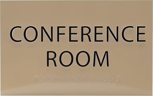 ADA CENTRAL SIGNS - 6" X4" Conference Room Sign - ADA Compliant Tactile Graphics Grade 2 Braille Text Privacy Sign | Wall Mount Plastic Meeting Signs For Schools, Hospitals, Offices, and Apartments
