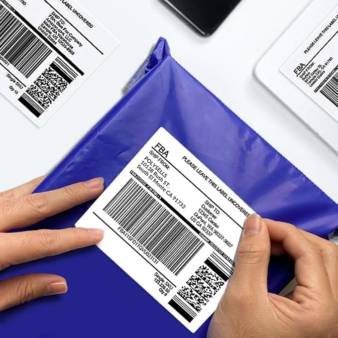 POLYSELLS Self Adhesive 3-1/3'' x 4'' Address Shipping Labels, 6UP White Sticker FBA Labels, Inkjet/Laser Printer Compatible, 6 Labels/Sheet, 100 Sheets/600 Labels, (LS6UPW100)