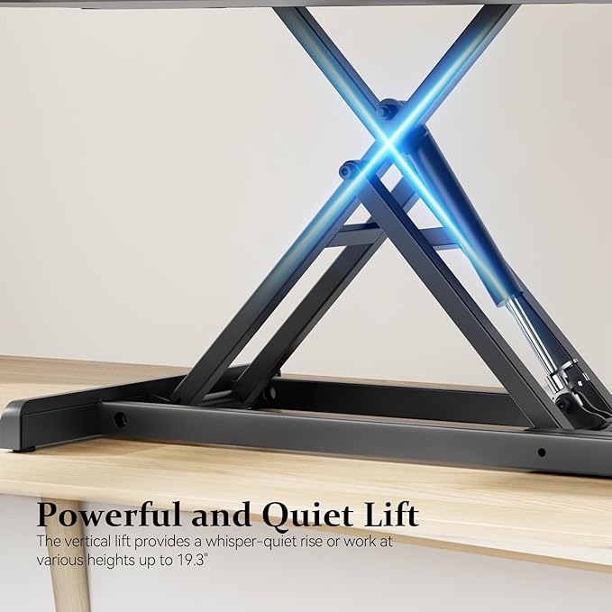JYLH JOYSEEKER 42 inch Standing Desk Converter, Height Adjustable Desktop Standing Desk with Keyboard Tray for Two Monitors, Sit to Stand up Desk Riser Computer Workstation for Home Office, Black
