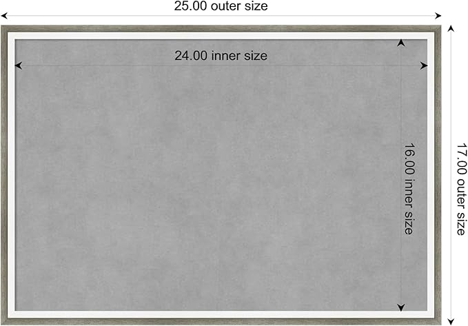 Amanti Art Silver Framed Magnetic Board 17x25 Medium Vision Board for use with Magnets, 100% Metal Sheet to Display Items as Office Decor or for Home Organization in mudroom, Kitchen or Kids Room